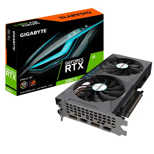 GIGABYTE GeForce RTX 3060 Ti Eagle 8G (REV2.0) Graphics Card, 2X WINDFORCE Fans, LHR, 8GB GDDR6, GV-N306TEAGLE-8GD REV2.0