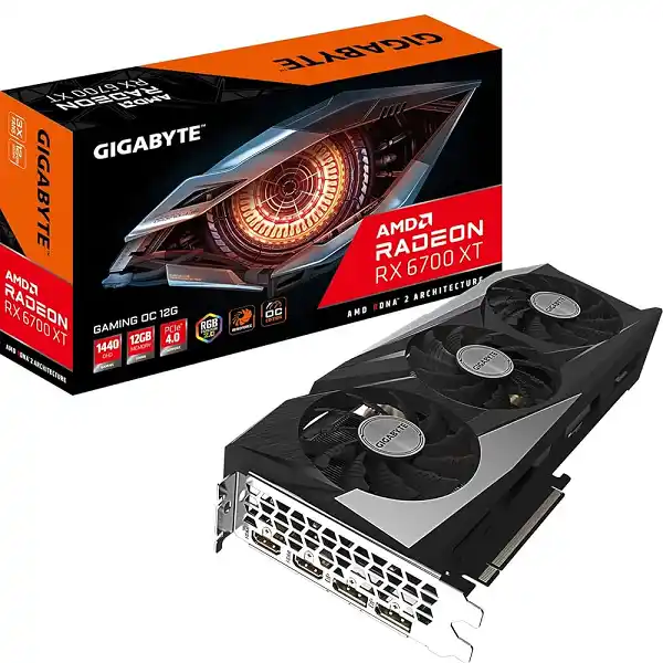 GIGABYTE Radeon Rx 6700 Xt Gaming Oc 12G Graphic Card Integrated with 12Gb Gddr6 192-Bit Memory Interface&Windforce 3X Cooling System with Alternate Spinning Fan (Gv-R67Xtgaming Oc-12Gd),pci_e_x16