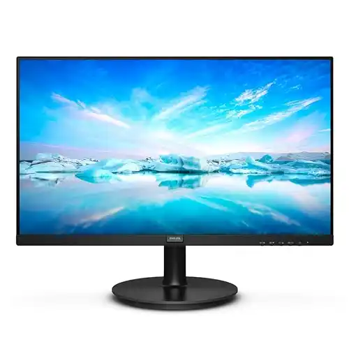 Philips 222V8La 22 Inch (55.88 Cm) 1920 x 1080 Pixels, Va Panel LCD Monitor with Led Backlight, Built-in Speakers, Displayport/Hdmi/Vga Connectivity, Full Hd, 75 Hz Refresh Rate, Flicker Free Black