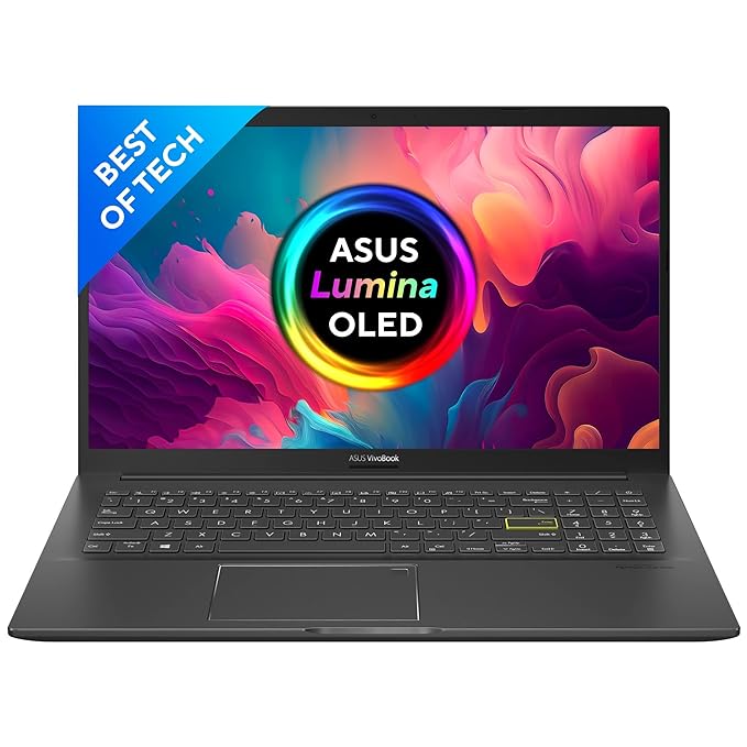 ASUS VivoBook K15 OLED (2021), 15.6" (39.62 cms) FHD OLED, Intel Core i3-1115G4 11th Gen, Thin and Light Laptop (8GB/512GB SSD/Integrated Graphics/Office 2021/Windows 11/Black/1.8 Kg) K513EA-L312WS
