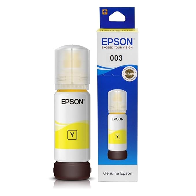 Epson 003 65ml Ink Bottle (Yellow);Compatible with :L3110 /L3101/ L3150 / L4150 / L4160 / L6160 / L6170 / L6190 Printer Models
