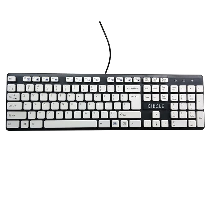 CIRCLE C23 Performer USB Keyboard – White, Durable, High-Performance Wired Keyboard