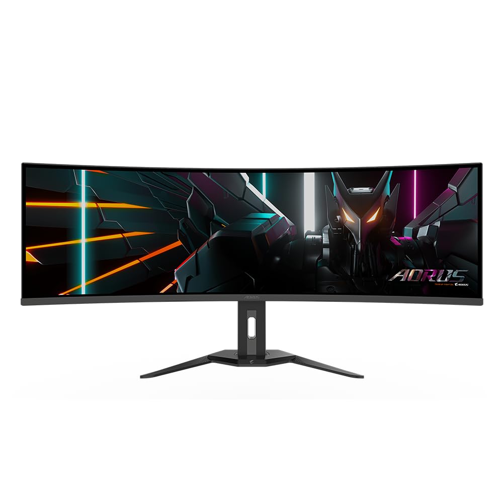 GIGABYTE AORUS CO49DQ 124.46 Cm (49") DQHD Curved OLED Gaming Monitor | 144Hz | 0.03ms GTG | 5120 x 1440 Resolution | FreeSync Premium Pro | 1000 nits HDR | HDR True Black 400