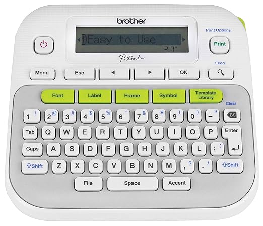 Brother P-touch PT-D210 Label Printer | Easy-to-Use, QWERTY Keyboard, Multiple Font Styles & Frames