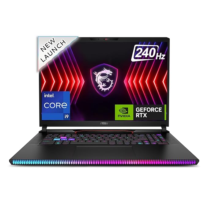 MSI Raider GE78 HX | Intel 14th Gen i9-14900HX | 32GB RAM | 2TB SSD | 43.18CM QHD+ 240Hz Gaming Laptop | NVIDIA GeForce RTX 4090 GDDR6 16GB | Windows 11 Home | Core Black | 3.1Kg (14VIG-804IN)