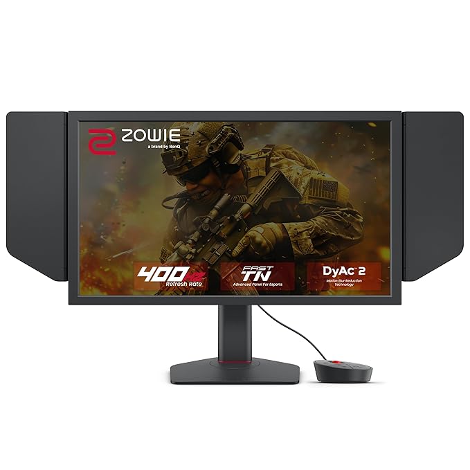 BenQ Zowie XL2566X | 25" (62.3 cm) LCD | 1920 x 1080 Pixels TN | 400Hz Gaming Monitor | Motion Clarity with DyAc+™ | 1080P | XL Setting to Share™ | Color Modes | S Switch | Shield | Smaller Base | Color: Black.