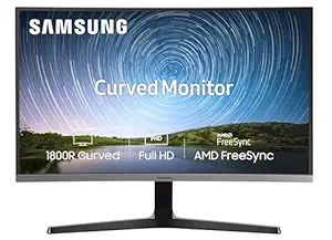 Samsung 27-Inch (68.5 cm) FHD 1800R Curved LED Monitor, VA Panel, Slim Design, AMD FreeSync, Flicker-Free, HDMI, Audio Port – Dark Blue Gray (C27R500FHW)