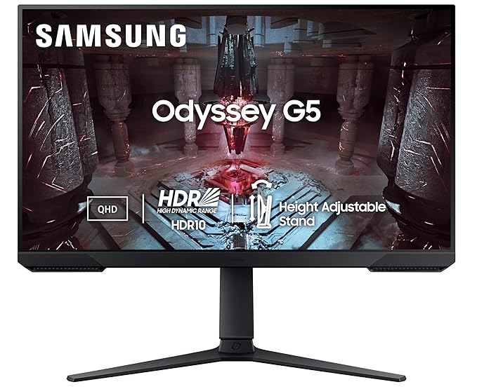 Samsung Odyssey G5 27" S27CG550EW QHD Gaming Monitor – 165Hz, 1ms, HDR10, FreeSync Premium (LS27CG510EWXXL)