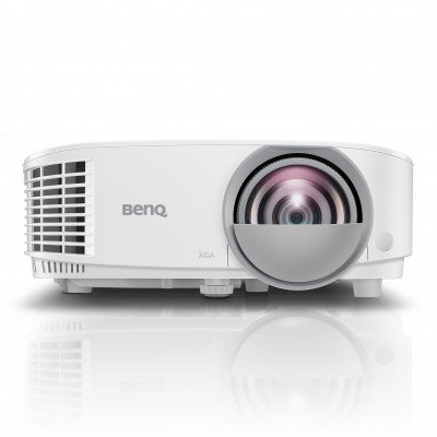 BenQ MX808STH Projector | XGA Resolution (1024 x 768) | 3000 ANSI Lumens | Short Throw | DLP Technology | 15,000:1 Contrast Ratio | Dual HDMI | USB-A | VGA | Keystone Correction | Up to 15,000 Hrs Lamp Life | 3D Capable | Built-in 10W Speaker | White