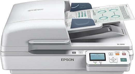 Epson WorkForce DS-6500 Sheet-Fed Scanner | 100-Page ADF | Duplex Scanning | USB 2.0 | Optional Ethernet | Color Document & Image Scanner