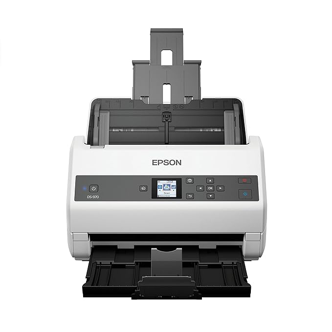 Epson WorkForce DS-970 Sheetfed Scanner | Optical Resolution: 600 dpi | 30-bit Color and Grayscale | Scanning Speed: 85 Pages Per Minute