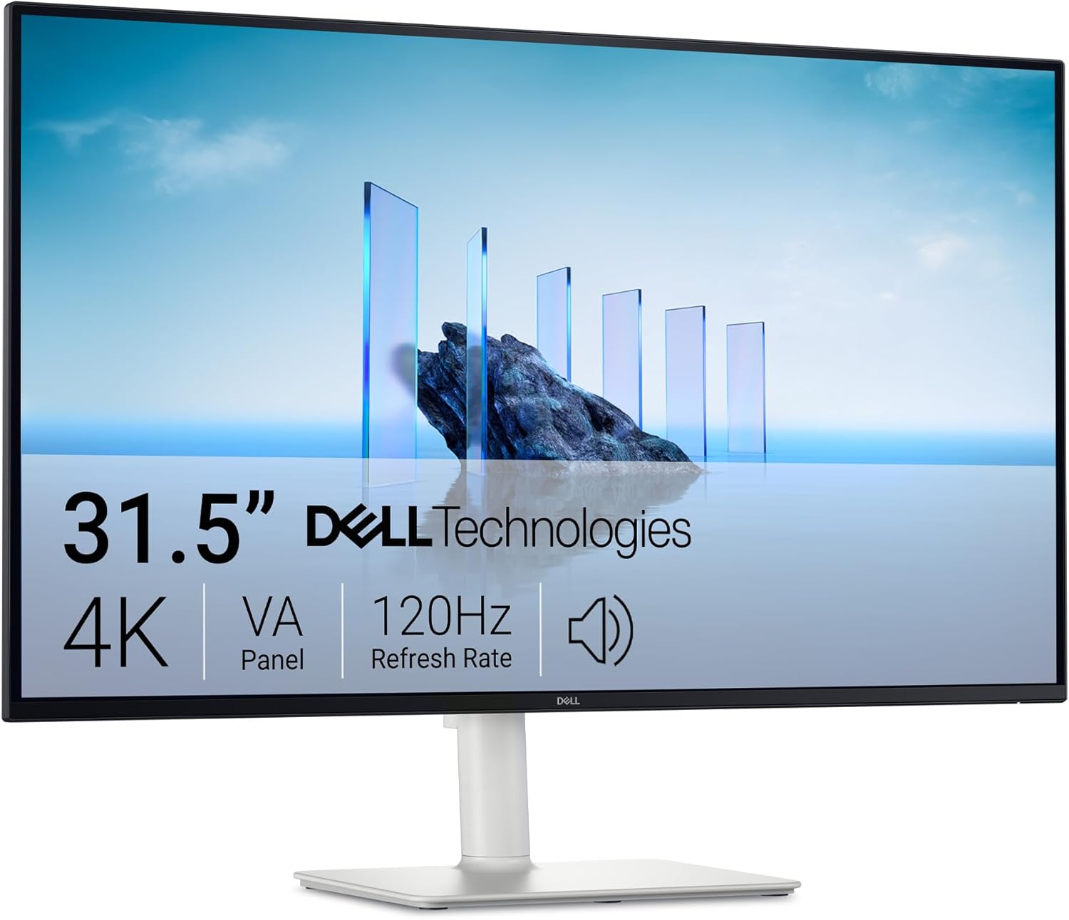 Dell S3225QS 32" Curved 4K UHD Monitor – VA Panel, 120Hz, AMD FreeSync Premium, 99% sRGB, 95% DCI-P3, ComfortView Plus, Ash White
