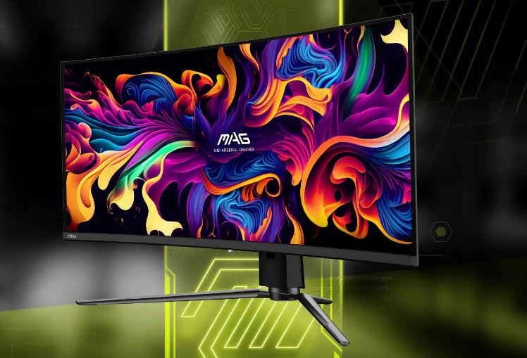MSI MAG341CQP QD-OLED 34" Curved UWQHD Gaming Monitor – 3440x1440, 175Hz, 0.03ms, HDR True Black 400, USB-C, HDMI, DP, Height & Tilt Adjustable