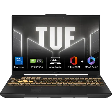 ASUS TUF Gaming F16 | Gaming Laptop | Intel Core 5 210H | NVIDIA RTX 3050A | 16GB | 512GB | 16 inch FHD+ | Windows 11 Home | FX607VB-RL087WS
