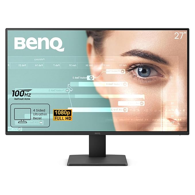 BenQ GW2791 27” FHD 100Hz IPS Eye-Care Monitor | 99% sRGB | HDMI | DisplayPort | Ultra Slim Bezel | TUV-Certified | Flicker-Free | Low Blue Light Plus | Black
