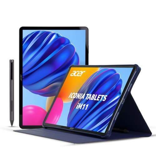 Acer Iconia Tab iM11‑12M | 11.45″ IPS | 400 nits | Helio MT8768T 2.3 GHz | 6 GB RAM | 128 GB Storage | 16 MP + 8 MP | BT 5.2 | Android 14 | Flip Cover + Stylus | Silver