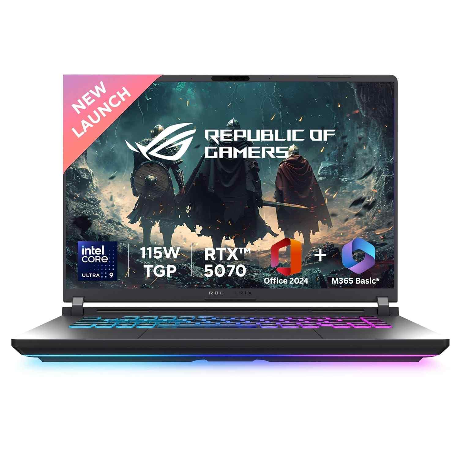 ROG Strix G16 Gaming Laptop | Intel Core Ultra 9 275HX | NVIDIA RTX 5070 8GB | 32GB RAM | 1TB SSD | 16" 2.5K QHD+ 240Hz Display | 90WHrs Battery | Windows 11 | M365 Basic (1 Year) | Office Home 2024 | Eclipse Gray | 2.65Kg | Model G615LP-S5022WS