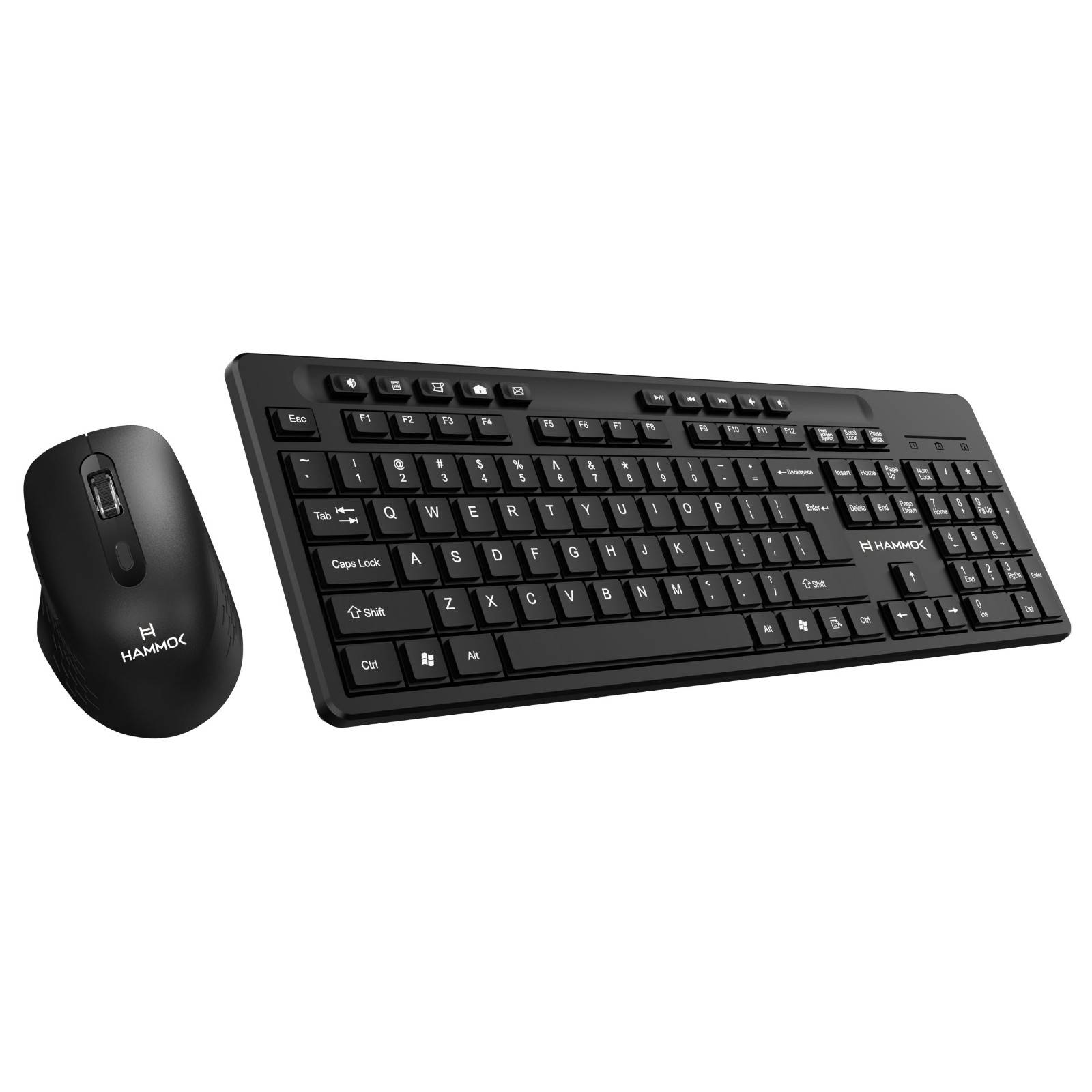 Majestic Wireless Keyboard & Mouse Combo | 2.4GHz | Silent Keys | USB Nano Receiver|BLACK