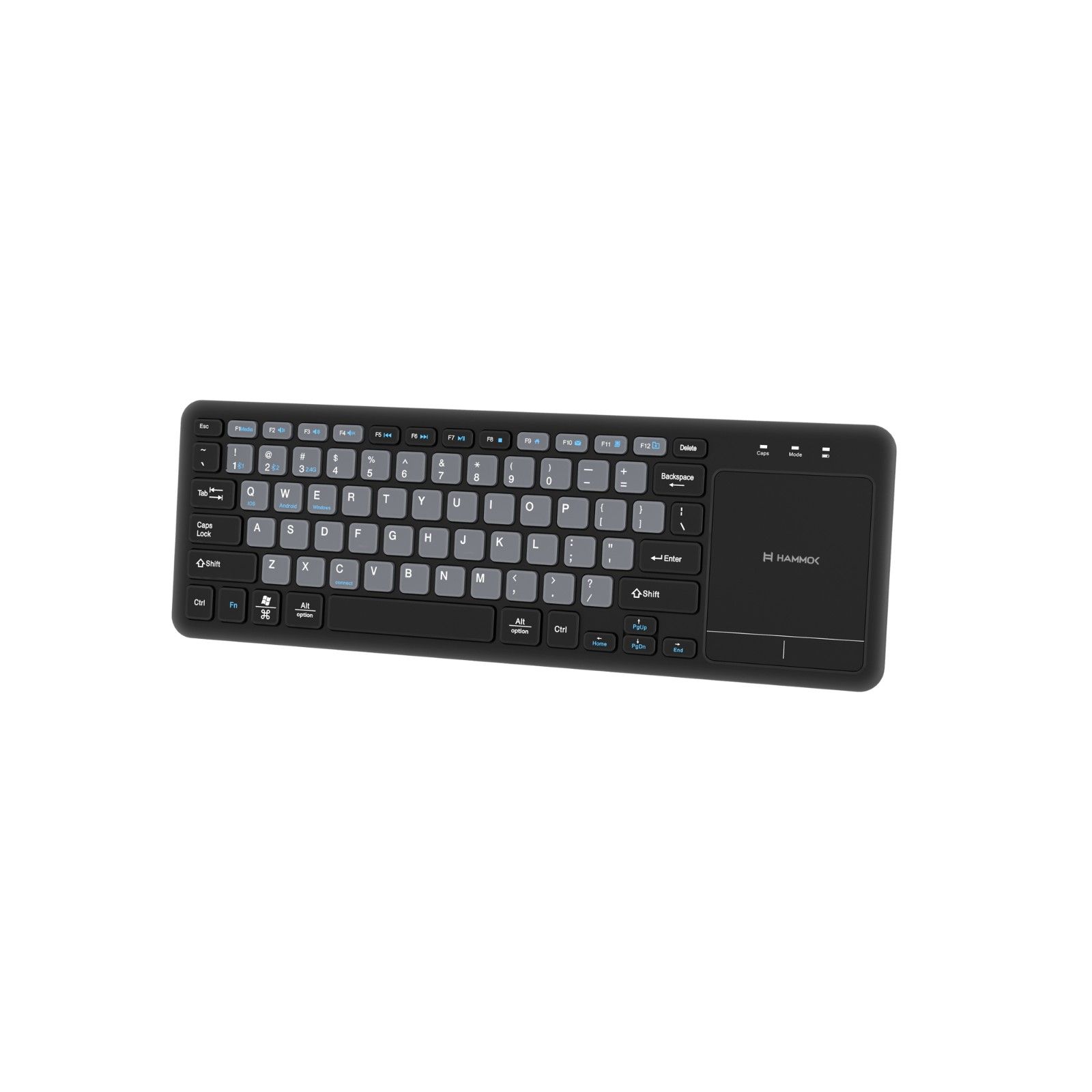 Otto Multi-Device Wireless + Bluetooth Keyboard with Touchpad | Compact | Dual Mode | Multi-Platform|BLACK