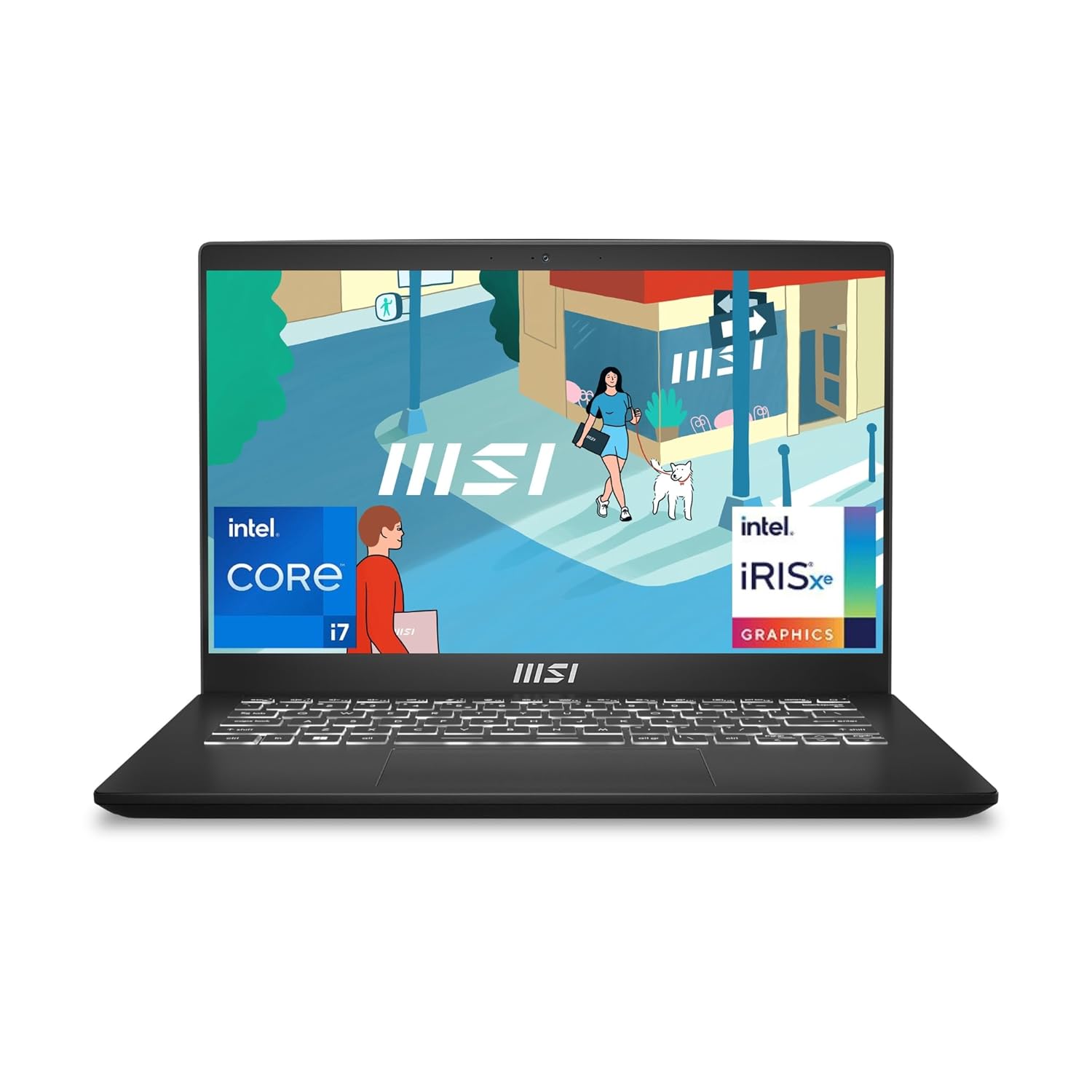 MSI Modern 14, Intel 13th Gen i7-1355U, 36CM FHD Laptop (16GB RAM/512GB SSD/Windows 11 Home/Iris Xe Graphics/1.4Kg), C13M-435IN - Classic Black