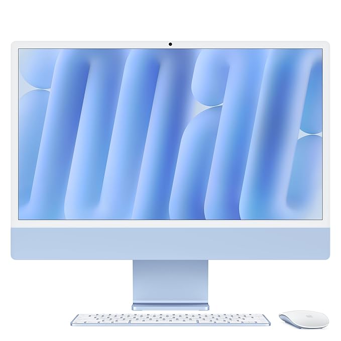 APPLE 2024 iMac All-in-One Desktop 24-inch | M4 Chip (8-core CPU, 8-core GPU) | 16GB Unified Memory | 256GB SSD | Blue