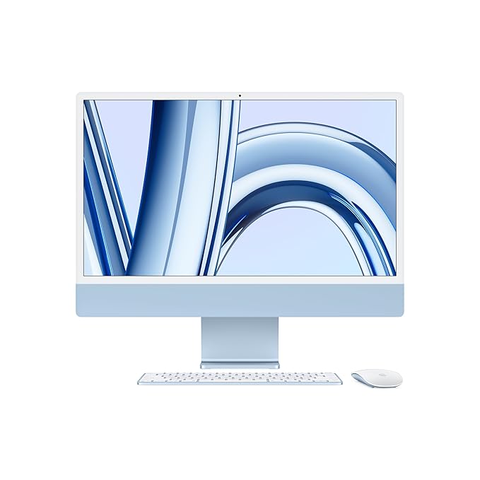 APPLE 2023 iMac All-in-One Desktop 24-inch | M3 Chip (8-core CPU, 10-core GPU) | 8GB Unified Memory | 512GB SSD | Blue
