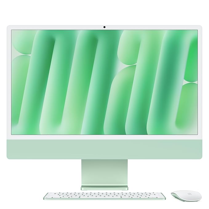 APPLE 2024 iMac All-in-One Desktop 24-inch | M4 Chip (8-core CPU, 8-core GPU) | 16GB Unified Memory | 256GB SSD | Green