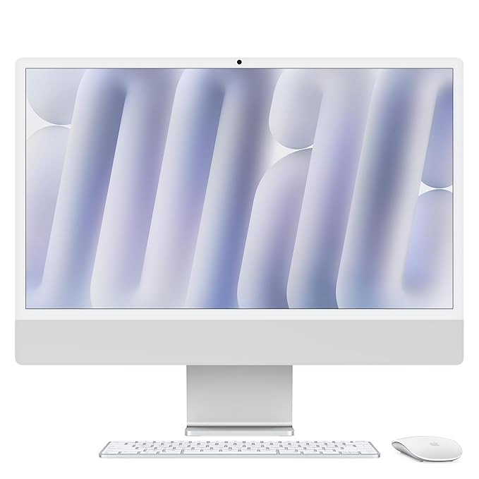 APPLE 2024 iMac All-in-One Desktop 24-inch | M4 Chip (10-core CPU, 10-core GPU) | 16GB Unified Memory | 256GB SSD | Silver
