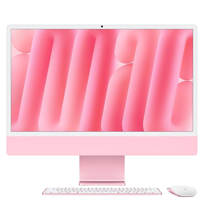 APPLE 2024 iMac All-in-One Desktop 24-inch | M4 Chip (8-core CPU, 8-core GPU) | 16GB Unified Memory | 256GB SSD | Pink