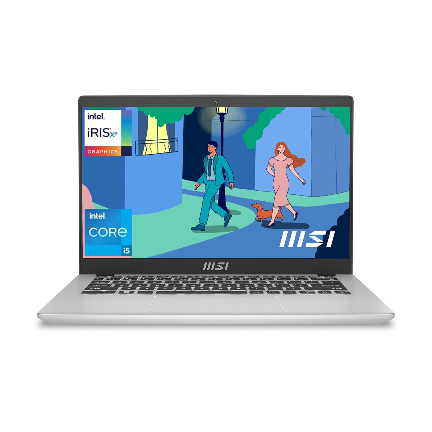 MSI Modern 14, Intel 12th Gen i5-1235U, 14-Inch FHD Laptop (8GB RAM/512GB SSD/Windows 11/MS Office 2021/Iris Xe Graphics/Urban Silver/1.4Kg), C12MO-1400IN