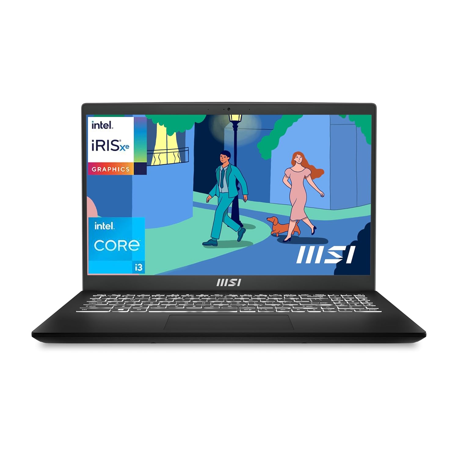 MSI Modern 15, Intel 12th Gen i3-1215U, 15.6" FHD Laptop (8GB RAM/512GB SSD/Windows 11/MS Office 2021/Iris Xe Graphics/Classic Black/1.7kg), B12MO-1008IN
