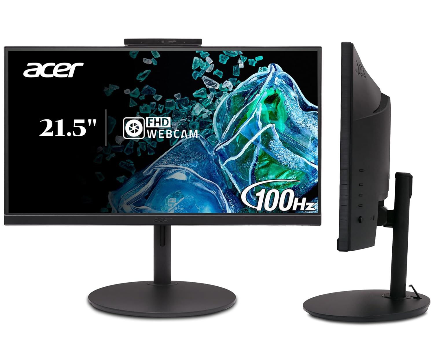 Acer B227Q D4 21.5 Inch IPS Full HD Backlit LED LCD Monitor I Full HD Adjustable Webcam, MIC Support I 100Hz I Tilt, Swivel, Pivot and Height Adjust I HDMI, VGA & USB 2.0 I Eye Care I Stereo Speakers