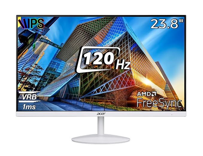 Acer SA242Y G0 23.8 Inch Full HD IPS Ultra Slim (7.2mm Thick) Backlight LED Monitor I Zero Frame I 120Hz Refresh I 1 MS VRB I Adaptive Sync I 1xHDMI 1xVGA I Stereo Speakers I Eye Care I Eco Display