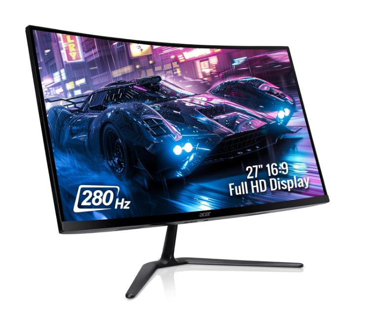 Acer ED270 Z 27 Inch Full HD 1500 R Curved Gaming Backlit LED LCD Monitor I 1MS VRB, 280Hz Refresh Rate I AMD Freesync Premium I HDR10 I 2 x HDMI(2.0) 1 x DP(1.4), Audio Out I 2W x 2 Speakers I Black