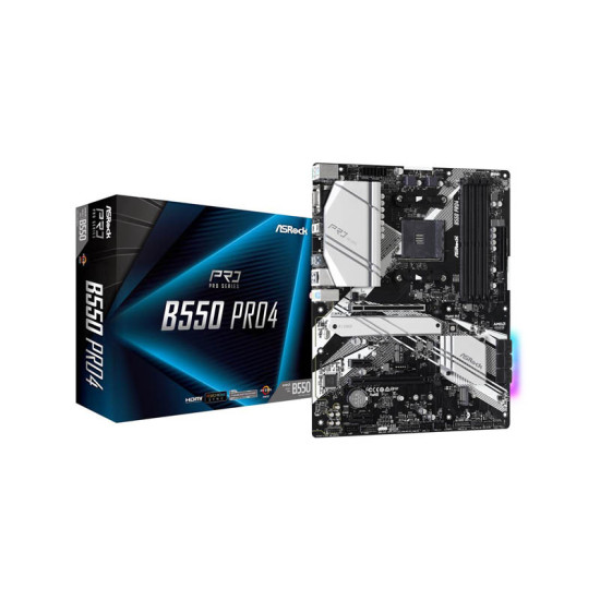 ASRock B550 Pro4 – ATX AM4 Motherboard with PCIe 4.0 | Dual M.2 | 128GB DDR4 Support | Ryzen 3000/5000 Compatibility