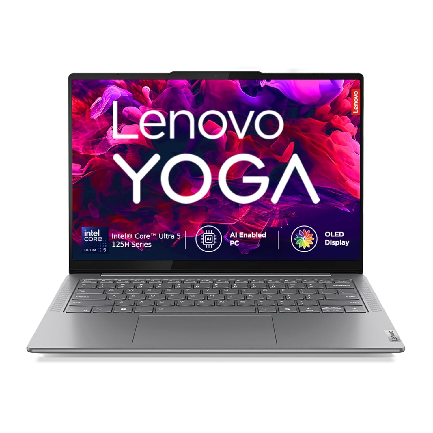 Lenovo Smartchoice Yoga Slim 7 Intel Core Ultra 5 125H Laptop | 14" WUXGA OLED | 16GB RAM | 512GB SSD | Windows 11 | MS Office 2021 | 1.39Kg | Grey (83CV003MIN)