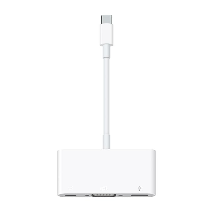 Apple MJ1L2ZM/A | USB-C VGA Multiport Adapter | USB-C to VGA + USB + Charging Port Adapter