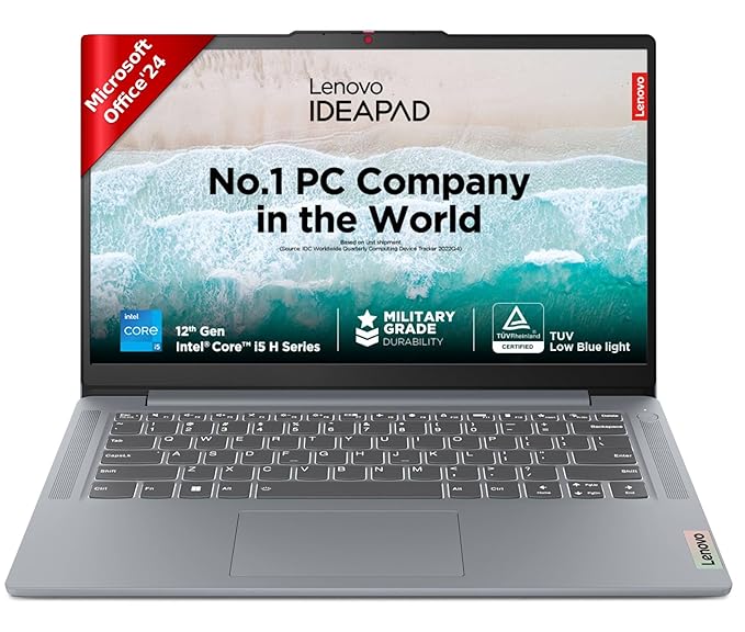 Lenovo IdeaPad Slim 3 | 14” FHD | i5-12450H | 16GB RAM | 512GB SSD | Win 11 + Office 2024 (83EQ0072IN)