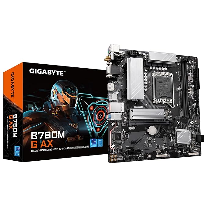 Gigabyte B760M G AX (Intel LGA 1700 | DDR5 | PCIe 3 | SATA 6 Gb | s/M ATX) Gaming Motherboard