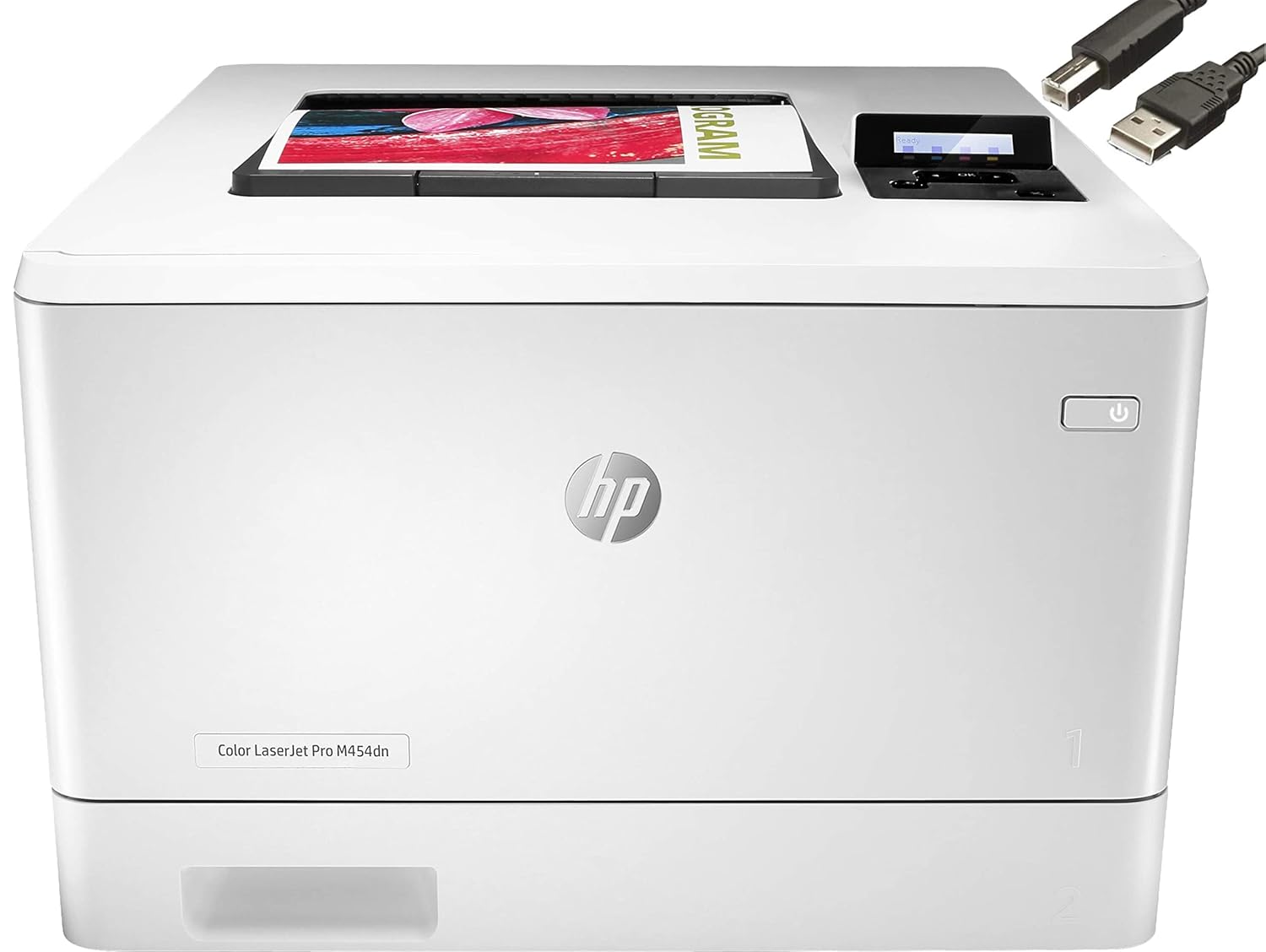 HP Color Laserjet Pro M454dn Laser Printer, Auto-On/Auto-Off Technology, Automatic 2-Sided Printing, Built-in Ethernet, 2-line LCD Display, 28 ppm, 250-Sheet