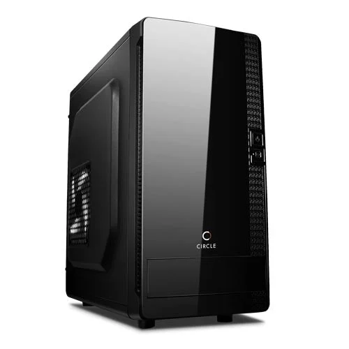 Circle Entice E2 3.0 Micro ATX Cabinet with Pre‑Installed Power Supply & Tempered Glass Side Panel
