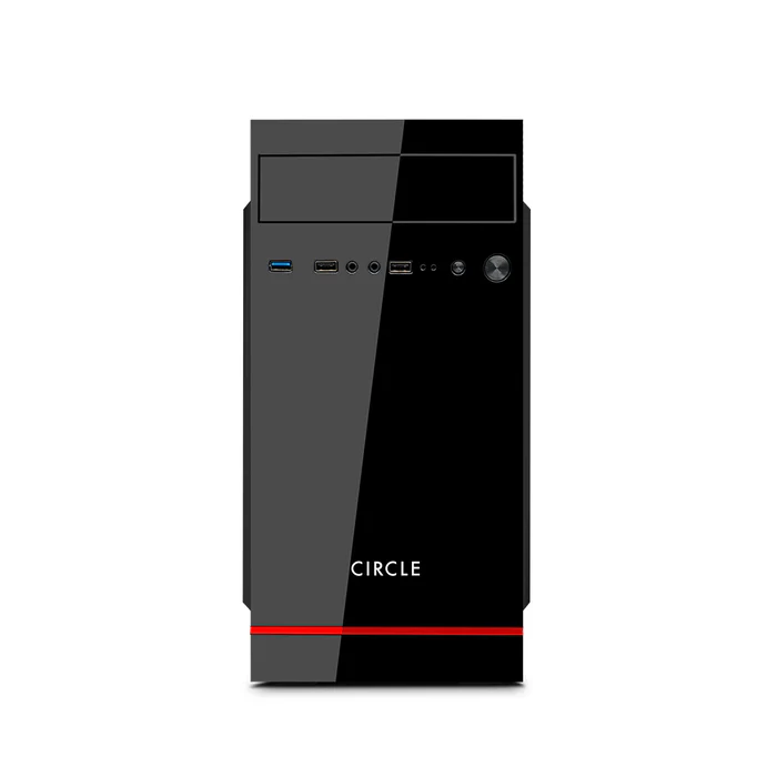 Circle Bonsai Plus 3.0 Micro‑ATX Cabinet with Pre‑Installed Power Supply & Tempered Glass Side Panel