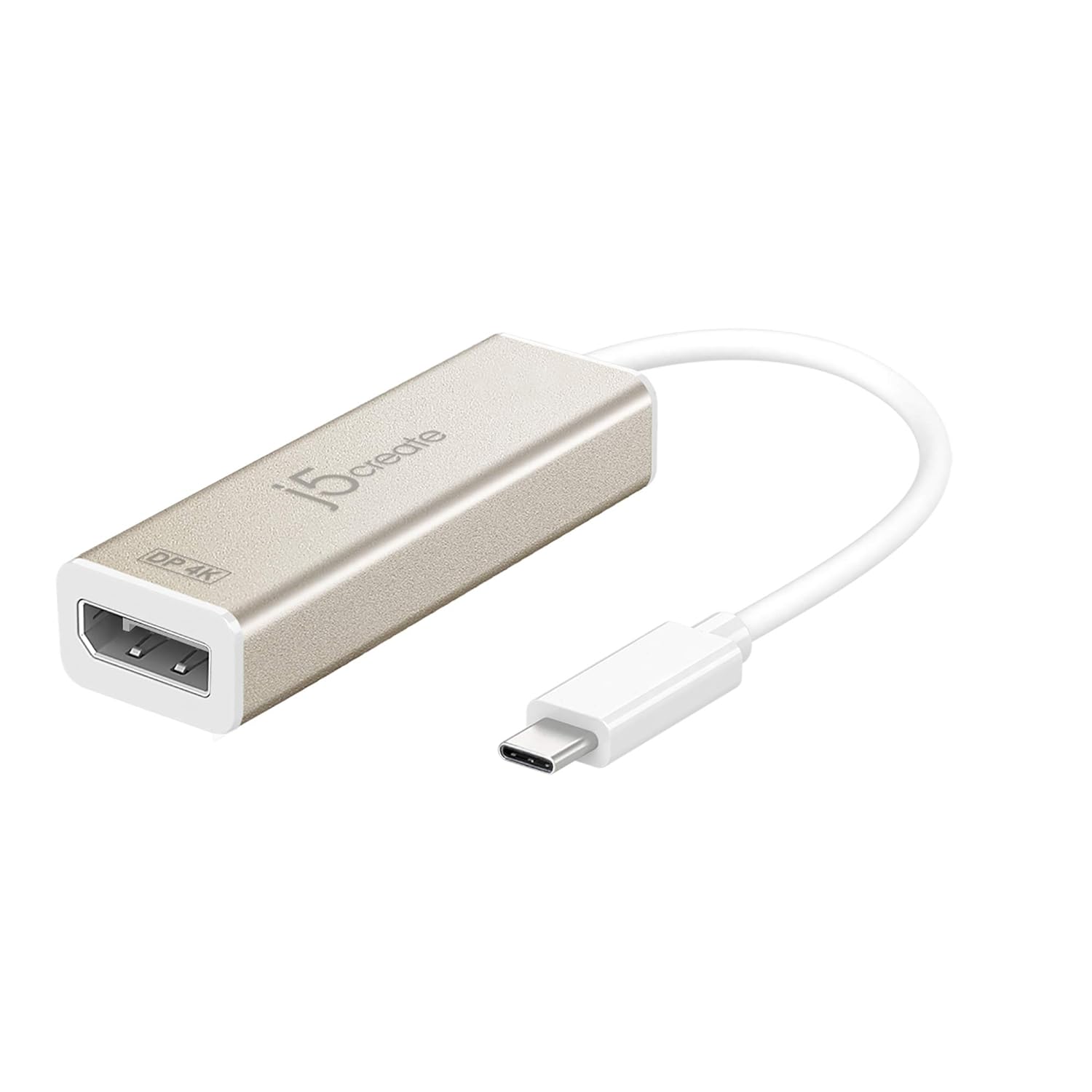 j5create USB-C to DisplayPort Adapter 4K@60Hz – USB Type-C Male to DisplayPort Female Converter for MacBook, Chromebook, Tablet, PC (JCA140)