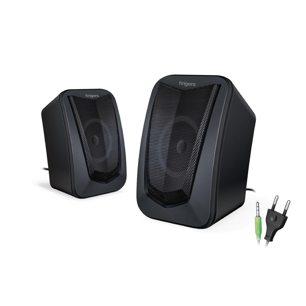 FINGERS RGB-FunBeats USB Multimedia Speakers | 6W RMS | Dynamic RGB Lighting | USB Powered with 3.5mm Audio Jack | Compact Stereo for PC, Laptop, Desktop