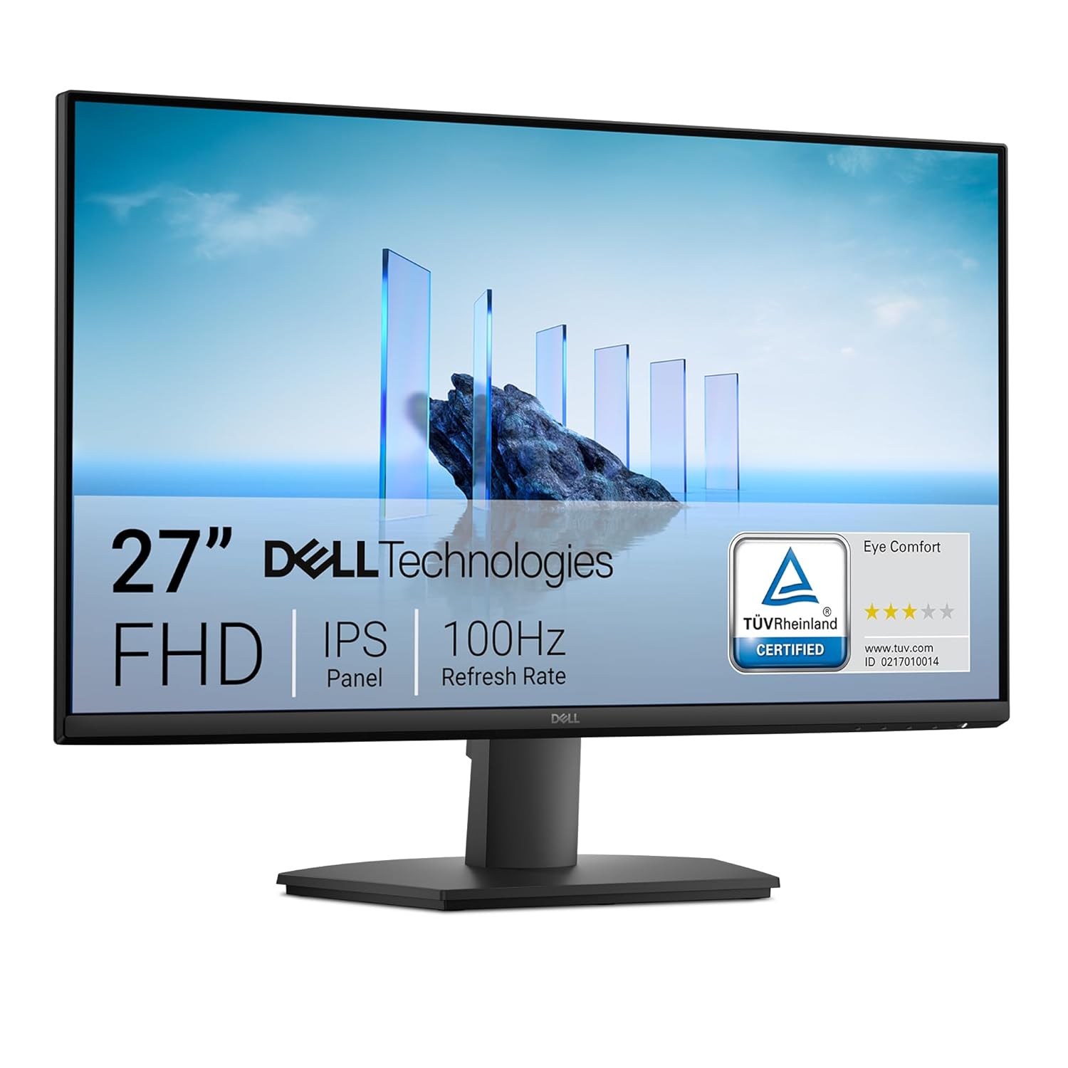 Dell SE2725HM 27"/68.58 cm FHD Monitor, Ultra-Thin Bezels, 100Hz IPS Panel, 5 ms Response, Contrast 1000:1, Tilt Adjust, HDMI, VGA, Warranty 3 Years, Comfortview Plus, TÜV Rheinland 3-Star Eye Comfort
