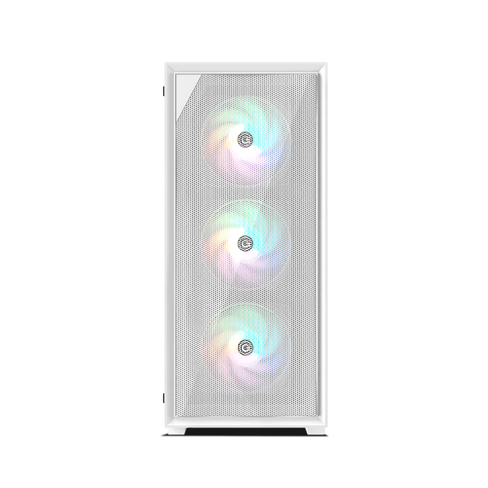 Circle Furious Mesh 240 ARGB Gaming Cabinet | Mid‑Tower | White | Mesh Front | Colorful ARGB Fans