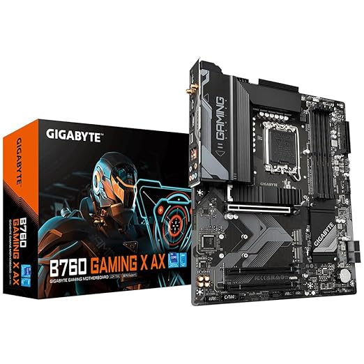 GIGABYTE B760 Gaming X AX Intel LGA 1700 ATX Motherboard | 4x DDR5 ~128GB | 3x PCI-E x16 | 3x M.2 | 4x SAT | 2x USB 3.2 | 1x USB-C | 5x USB 2.0