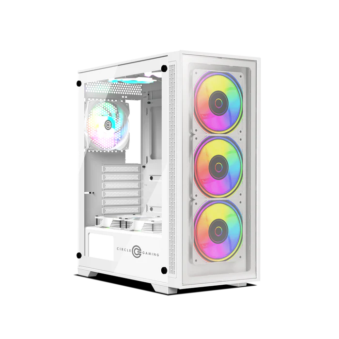 Circle Furious Glass 240 | ARGB Type-C 2.0 | Mid-Tower Gaming Cabinet | White (ATX)