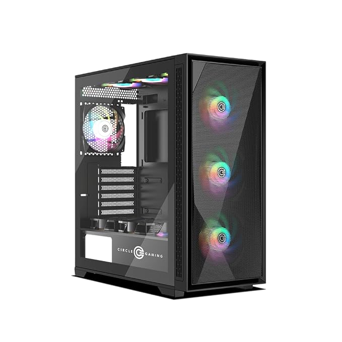 Circle Furious 360 Mesh ARGB Mid‑Tower Gaming Cabinet – High-Airflow Mesh, ARGB Fans, USB Type-C Support