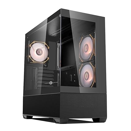 Circle Defender ZX3 ARGB Mid‑Tower Gaming Cabinet – Black | Supports ATX / M‑ATX / ITX | Infinity Mirror & 4 Pre‑Installed ARGB Fans